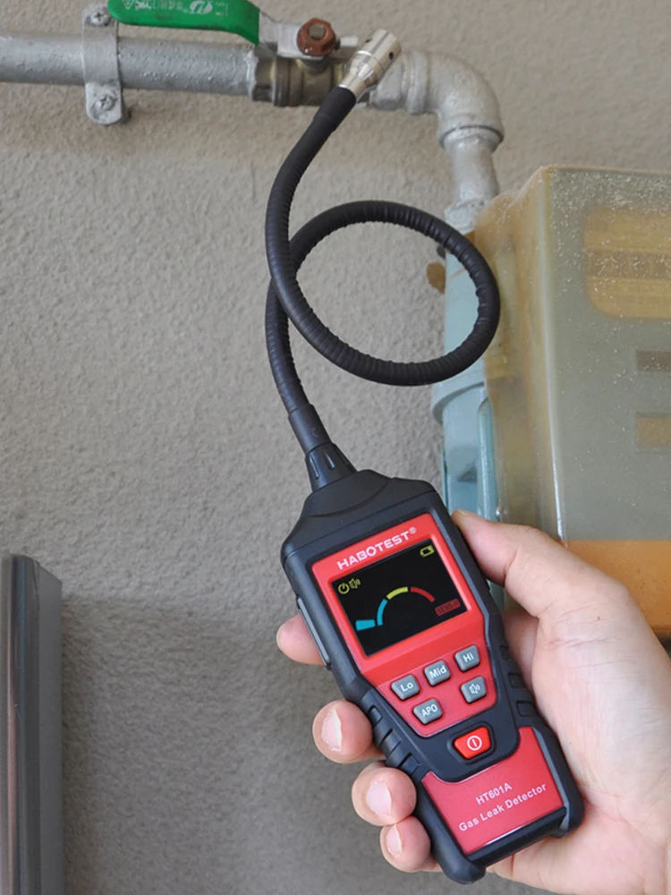 Детектор Утечки Газа HT601 от Habotest с индикатором датчика легковоспламеняющихся газов в диапазоне 0 до 9999
