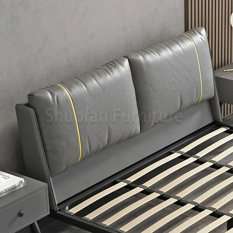 Wholesale Bedroom Furniture Manufacturer Leather Bed Hotel Bedroom Set King Size Queen Bed