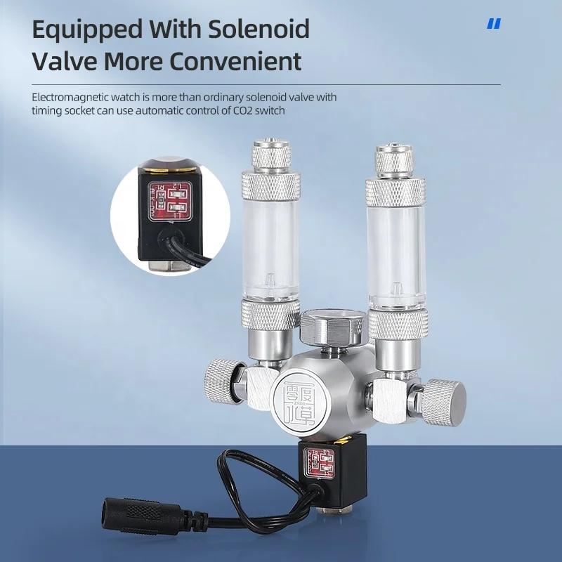 WYIN wholesale R101 cga320 w21.8 g5/8 customized thread magnetic solenoid valve Aquarium co2 regulators For Aquatic plant