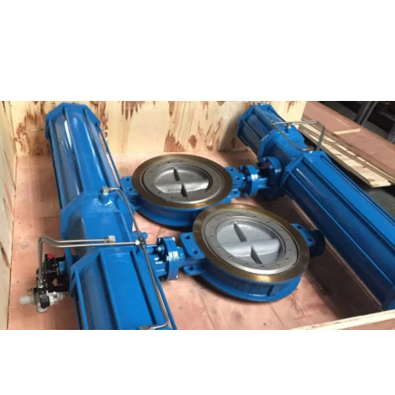 Three eccentric pneumatic pair cement butterfly valve