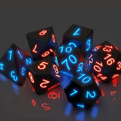 
Многогранные игральные кости для взрослых, волшебные фокусы, пиксели, электронные многогранные кости DND со светодиодной подсветкой 