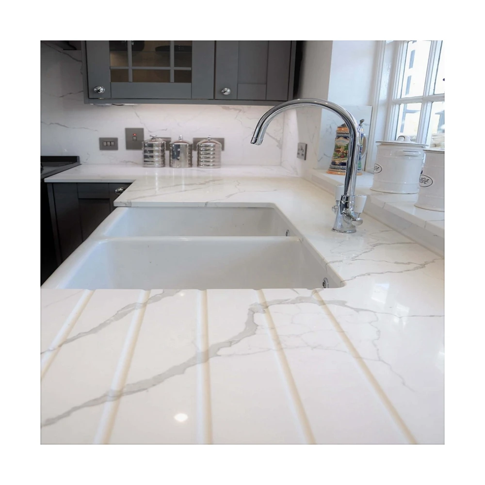  grey vein calacatta quartz stone for kitchen