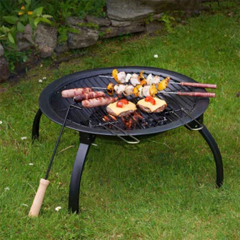 Outing Mate stainless steel charcoal bbq grills fire bowl barbecue for camping 4-legged brazier
