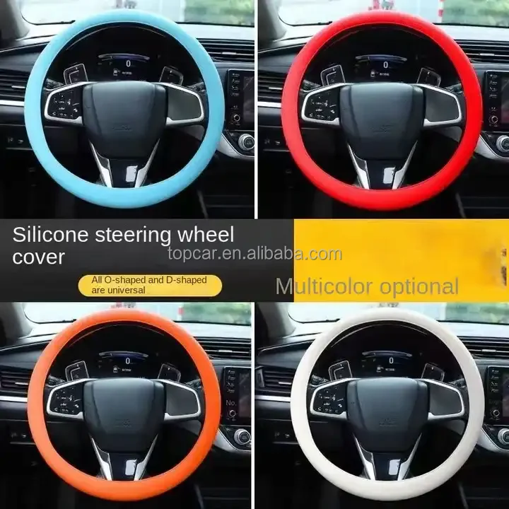 Hot Sell Custom Color Car Interior Accessories Anti-slip Silicone Steering wheel cover+shift knob kit Set