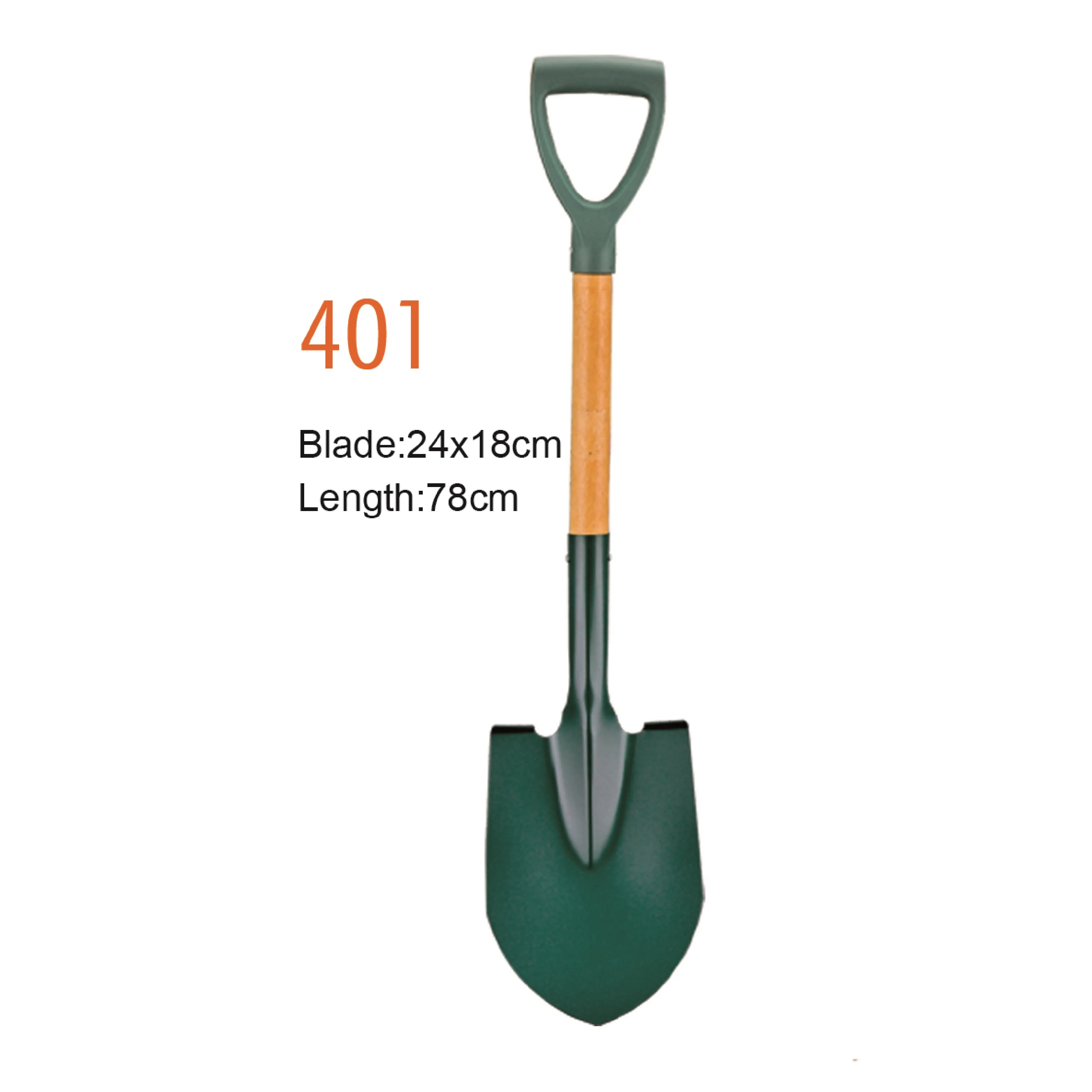 401  round Garden Spade Shovel factory ,carbon steel blade,wood handle,D handle, metal garden tool