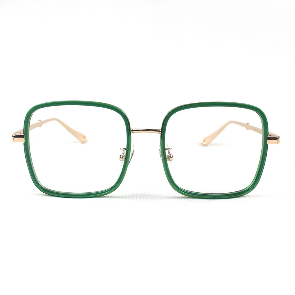 Wholesale plastic eye glasses and hot sale fashionable square Mixed Acetate metal eyeglasses frames 2024