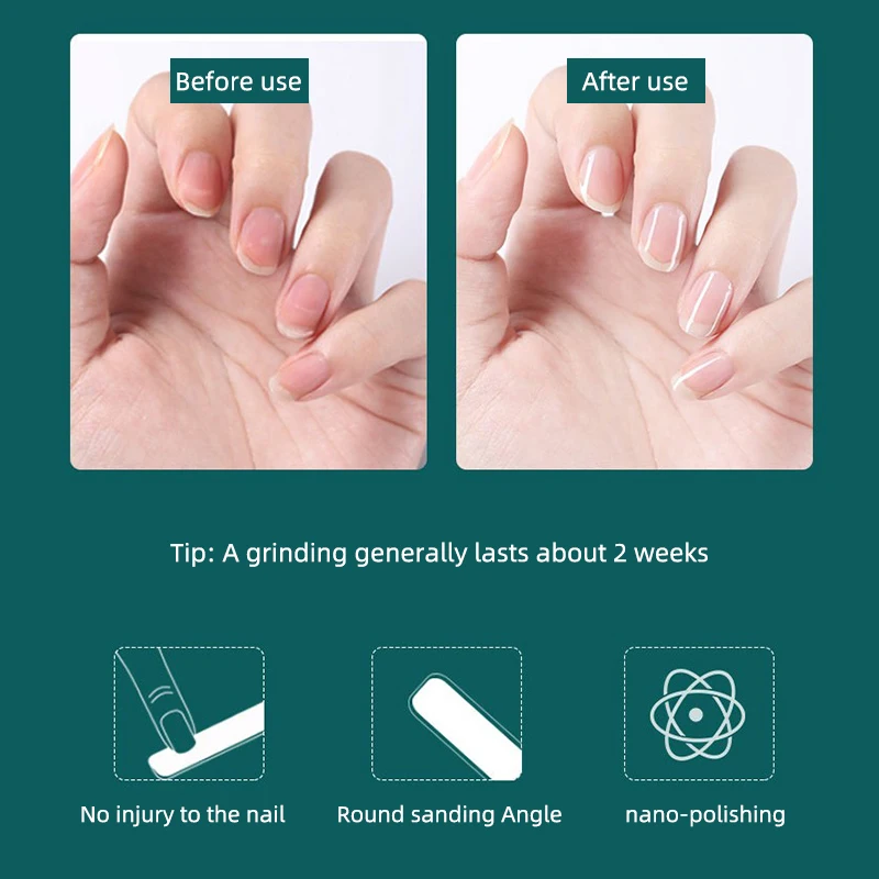 New 1Pcs Professional Glass Nail File Nail Polish Transparent Sanding Polishing Durable Buffer Manicure Portable Nail Art Tool