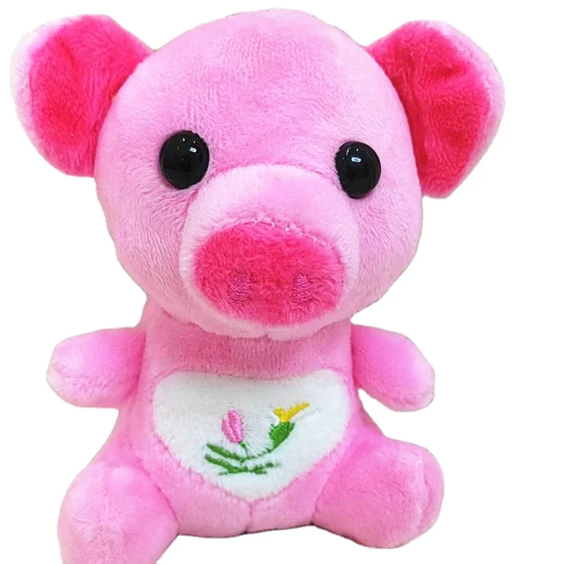 Custom make 10cm pink soft plush stuffed bag pendant plush keychain dolls gift