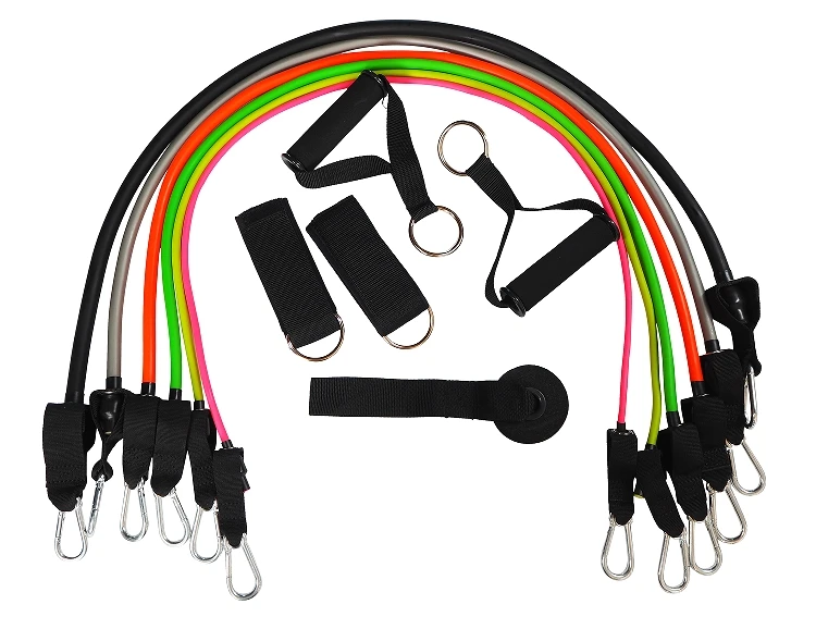 Resistance Tube Resistant tube Bands Set 11 PCS With Carrying Bag Muscle Building Strength Training Yoga Pull Rope Home Gym