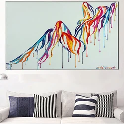 Pop Art Colorful Abstract Arts Sexy Girl Nude Canvas Painting Wall Picture for Living Room Wall Poster Print