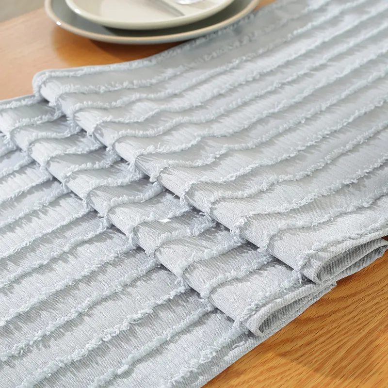 2023 New Design Light Luxury Style Table Runner Striped Pure Color Home Decoration Table Runner
