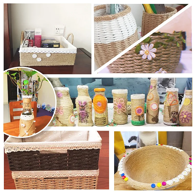 Twine Ribbon Decor Burlap Rope lace Hollow Flower Pattern Jute Twine For Home Decoration