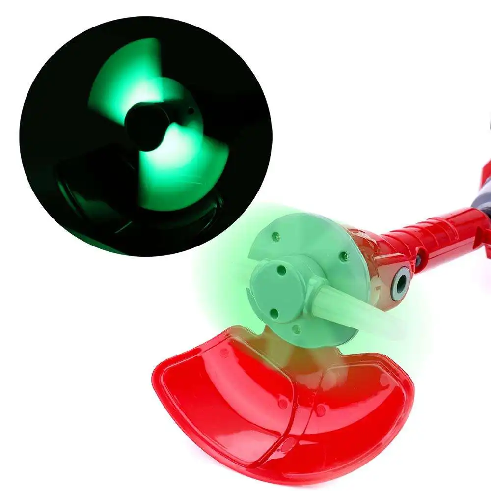 Hight Quality Plastic Safe Light Sound Adjustable Gardening Tool Toy Simulation Electric Lawn Mower for Kids