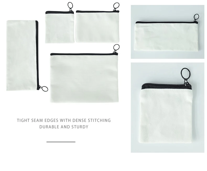 2024 New Blank pencil pouch DIY sublimation Pure white cosmetic bag factory wholesale Canvas Purse