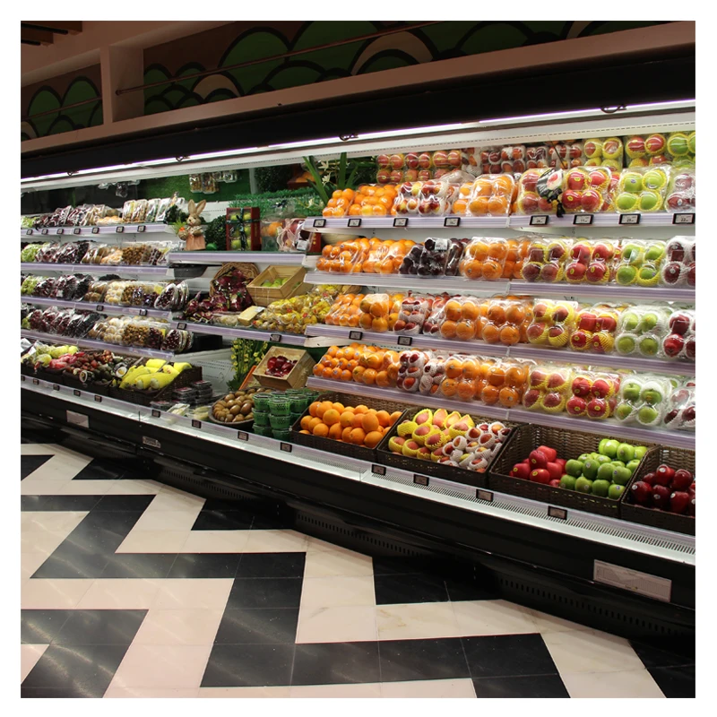 Vegetable Display Fridge Refrigerator Supermarket Open Vegetable Fridge Display For Fruits