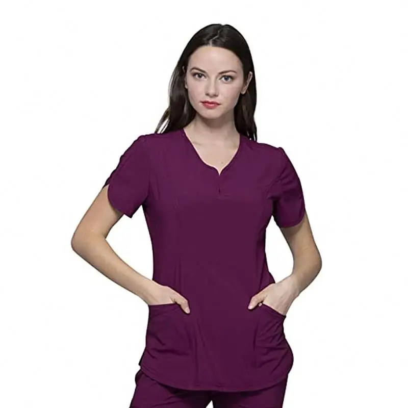 Nursing Scrubs V-Neck Hospital Uniforms Custom Medical Top for women