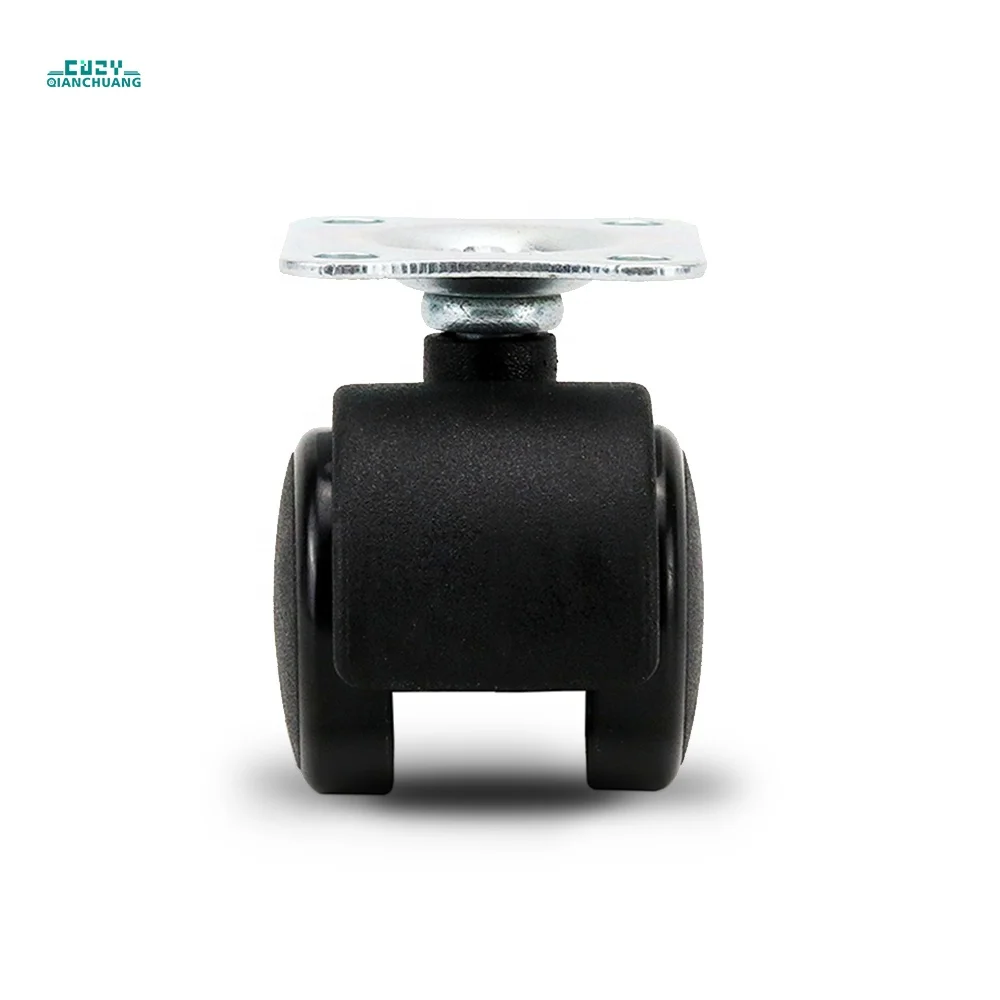 Mini 1.2 inch small twin wheel flat caster wheels furniture castor for carpet furniture