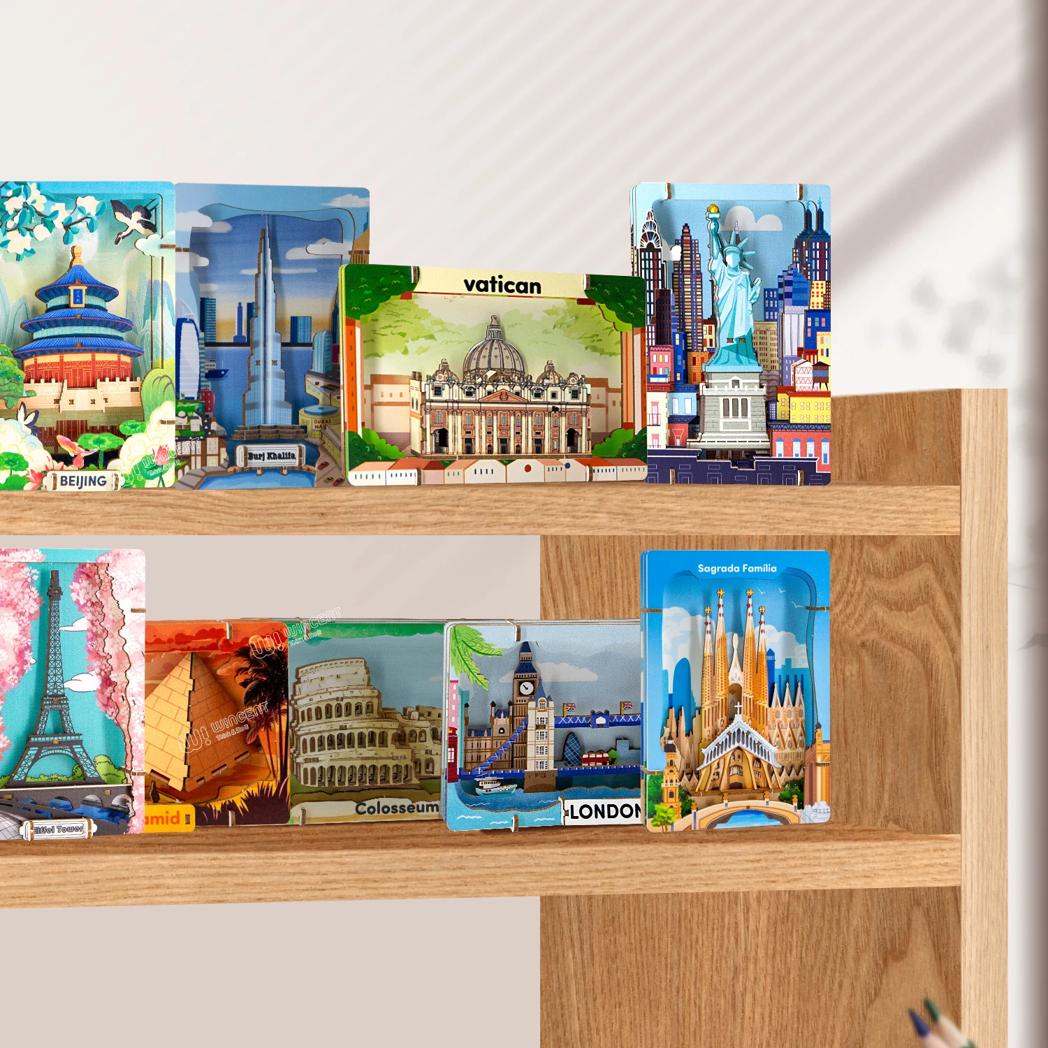 Wincent Wholesale Of New Products Eiffel Tower Building keepsake puzzle 3d paper jigsaw puzzle models custom