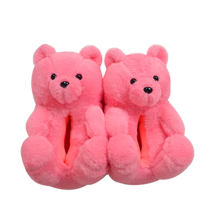 2022 Hot Selling  Panda Teddy Bear Plush Winter Warm Cotton Home Slipper Plush Animal Slipper Plush Toy Women Slipper