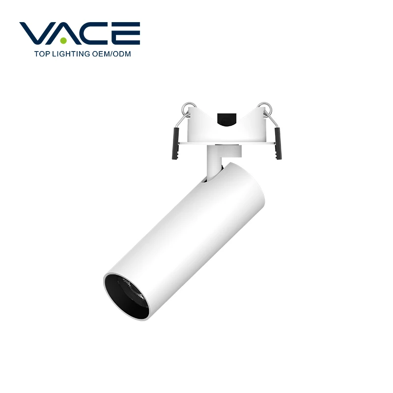 COB 7W 290lm Cutout Dia55mm White Black Aluminum LED Mini Size Commercial Spotlight