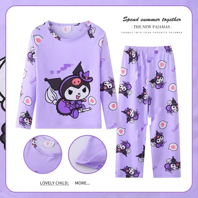 Wholesale Cartoon Kids Pajamas Hello Kt Melody Sleepwear Casual Long Sleeves Spring Autumn Loungewear Sets Boys Girls Pajamas