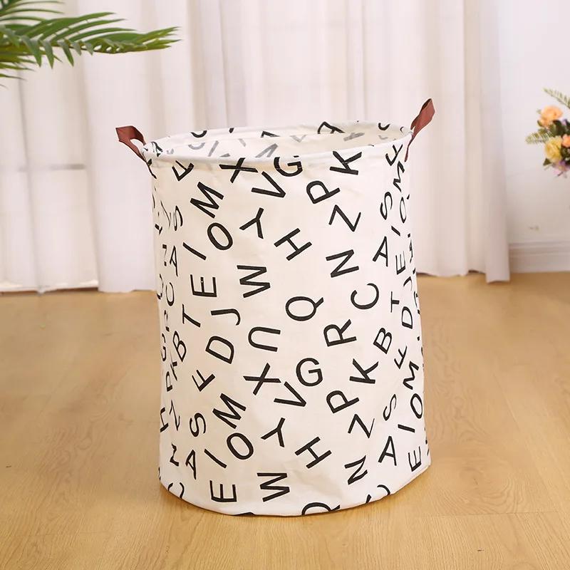 Factory Wholesale Pe Waterproof Cotton Canvas Fabric Cloth Hamper Cabinet Foldable Laundry Basket