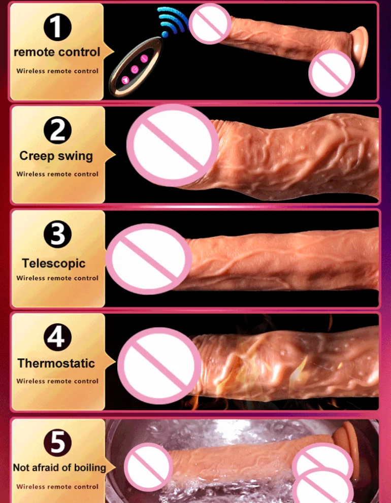 Realistic Big Dildo Vibrator Remote Control Penis Masturbators Heating Vibrating Rotation Sex Toys for Woman