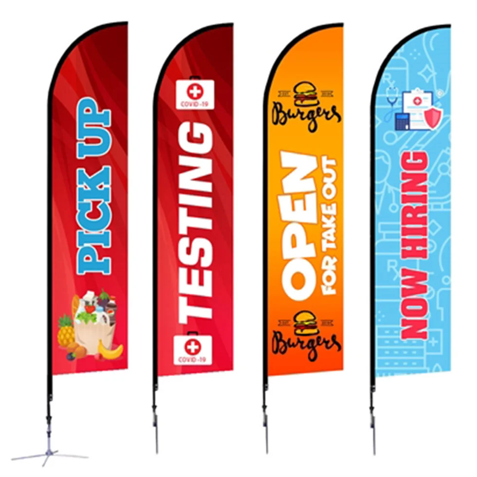 Wholesales Tent Widen Knitting Webbing Beach Flag With Heavy Foot