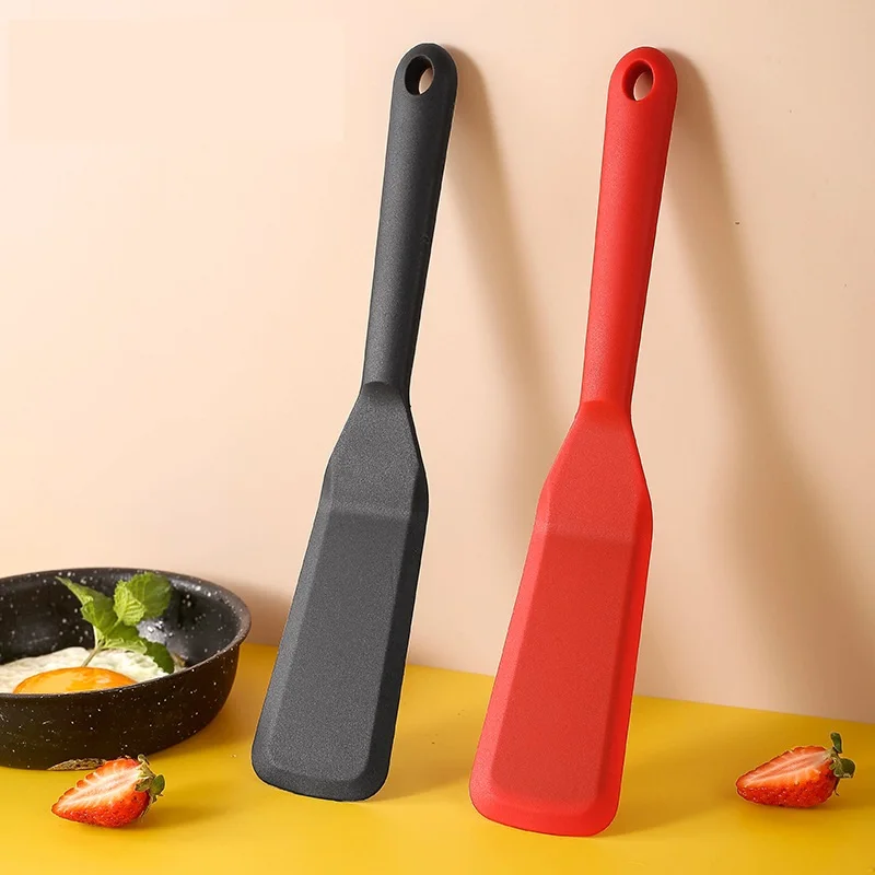 High Quality Non Stick Cookware Silicone Slotted Turner Spatula Heat Resistant Flexible Turner Mini Kitchen Utensil