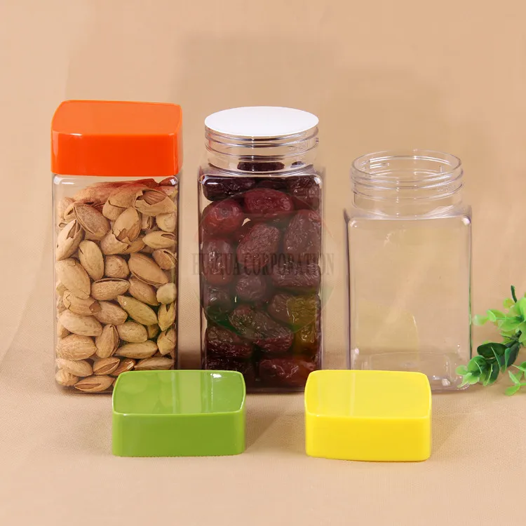 Food Grade Square Shape PET Airless Plastic Jar Container