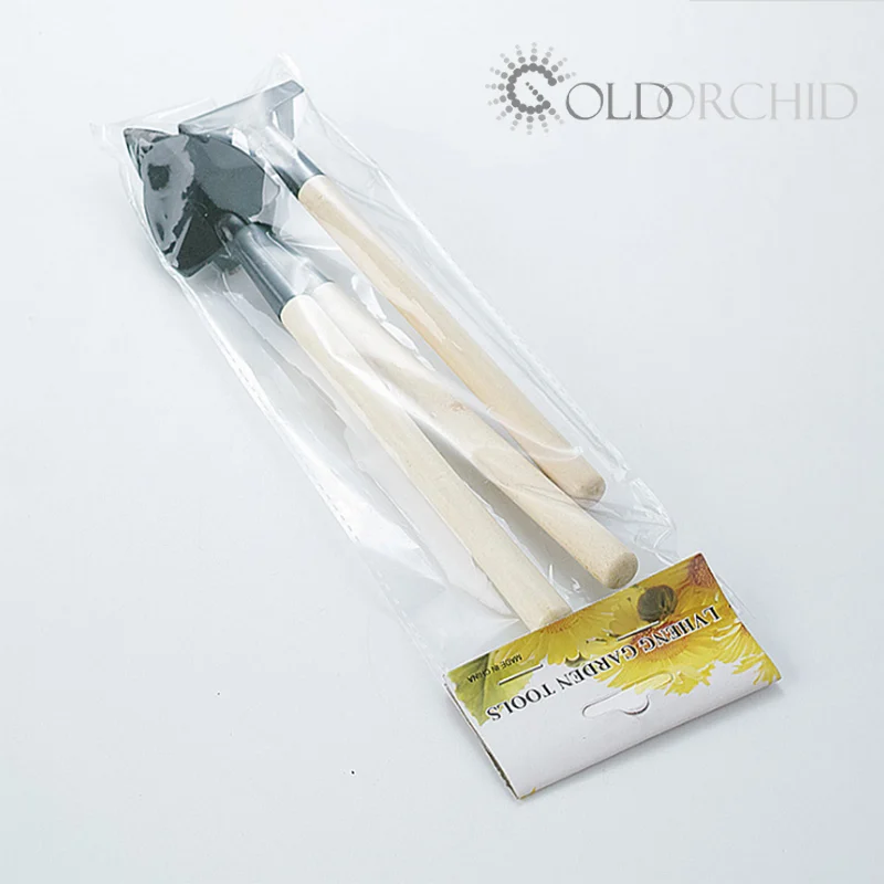 custom kids garden tools kit set wooden handle 3pcs hot children play garden set tool toys ShoveL Trowel Broom Rake