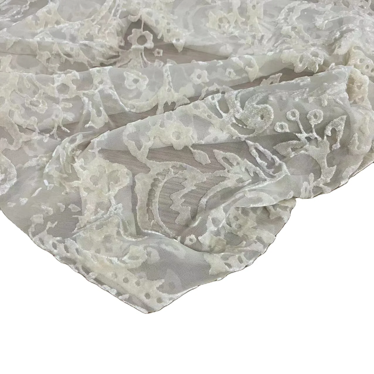 Nylon rayon Velvet Fabric silk like Velvet Rayon Wholesale  20%Nylon 80%rayon Velvet burn out For Scarf Fashion Clothing Fabric