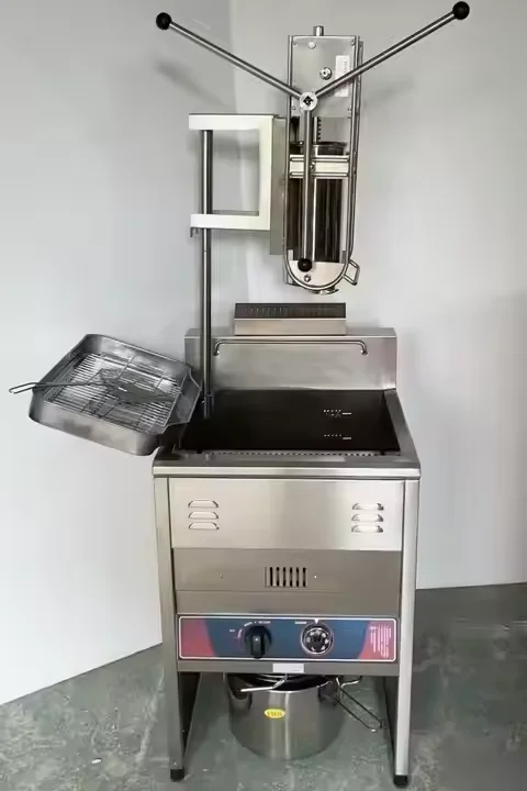 Hot Sale 2024 Spanish Churros Maker with Gas Fryer Cabinet Manual Voltage for Snack Restaurant Made from Milk