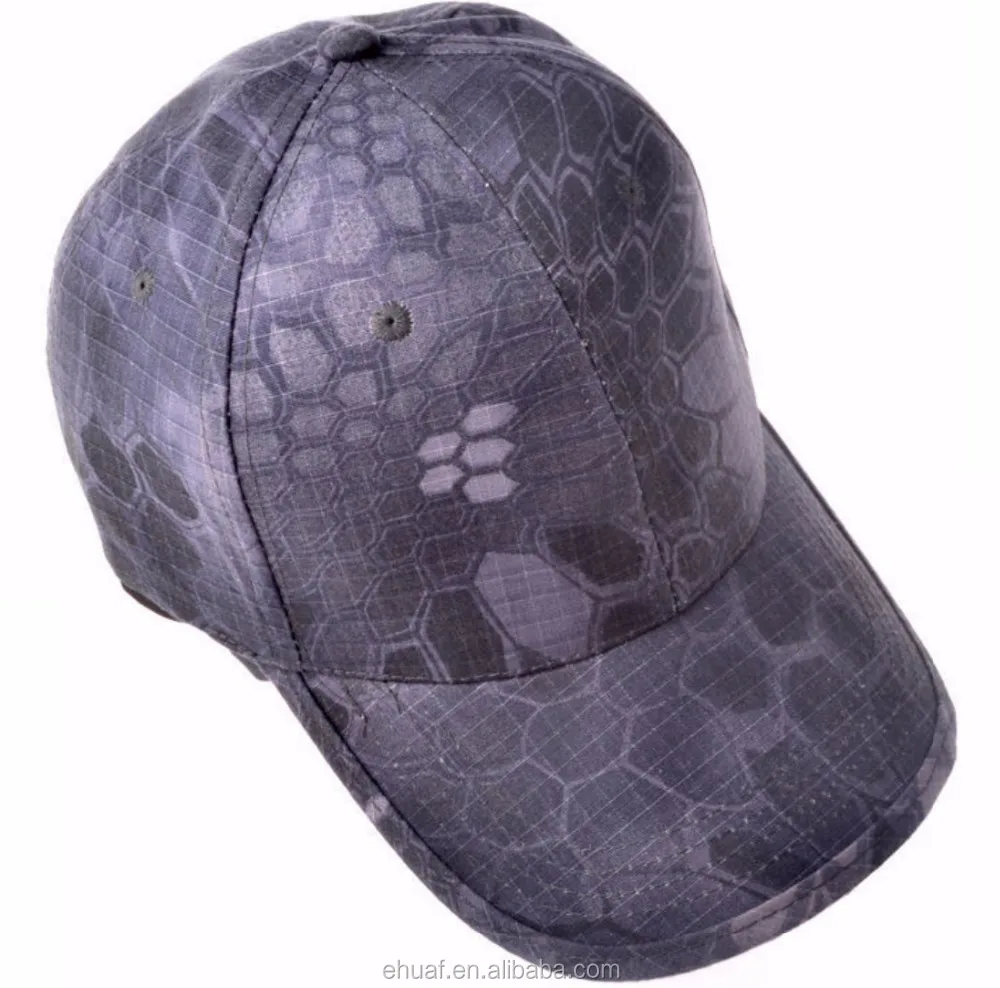 Оптовая продажа 6 панелей Спортивная камуфляжная шляпа rip stop green python