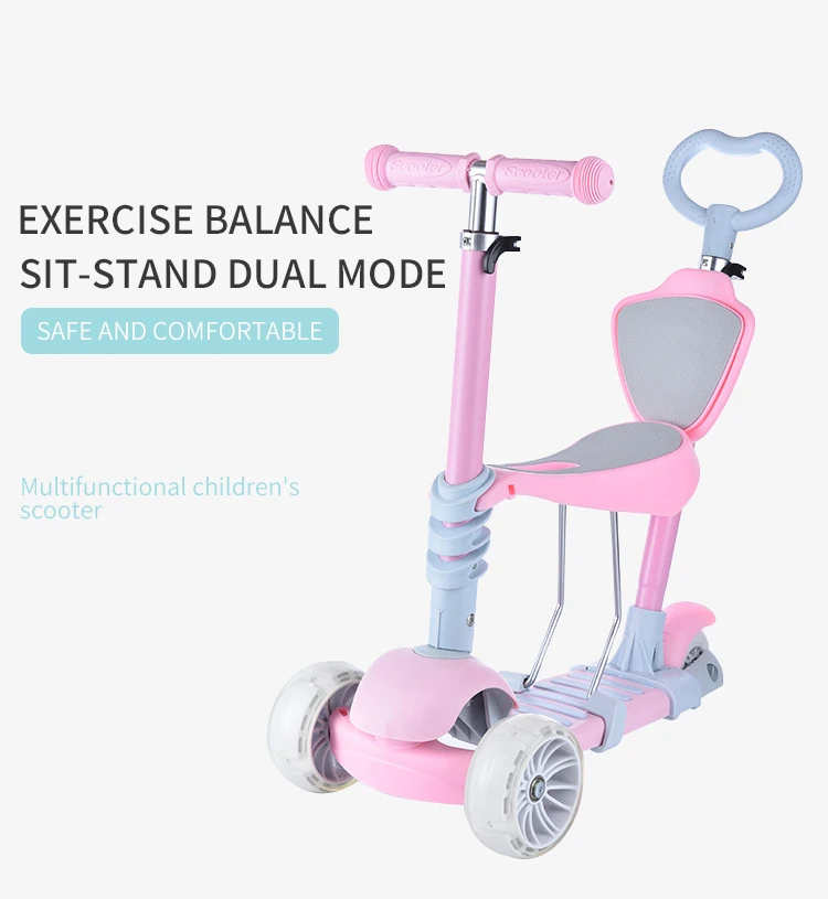 Детский скутер 3 в 1, детский скутер с сиденьем, Детский самокат с ногами, 3-колесный Детский самокат и детские скутеры