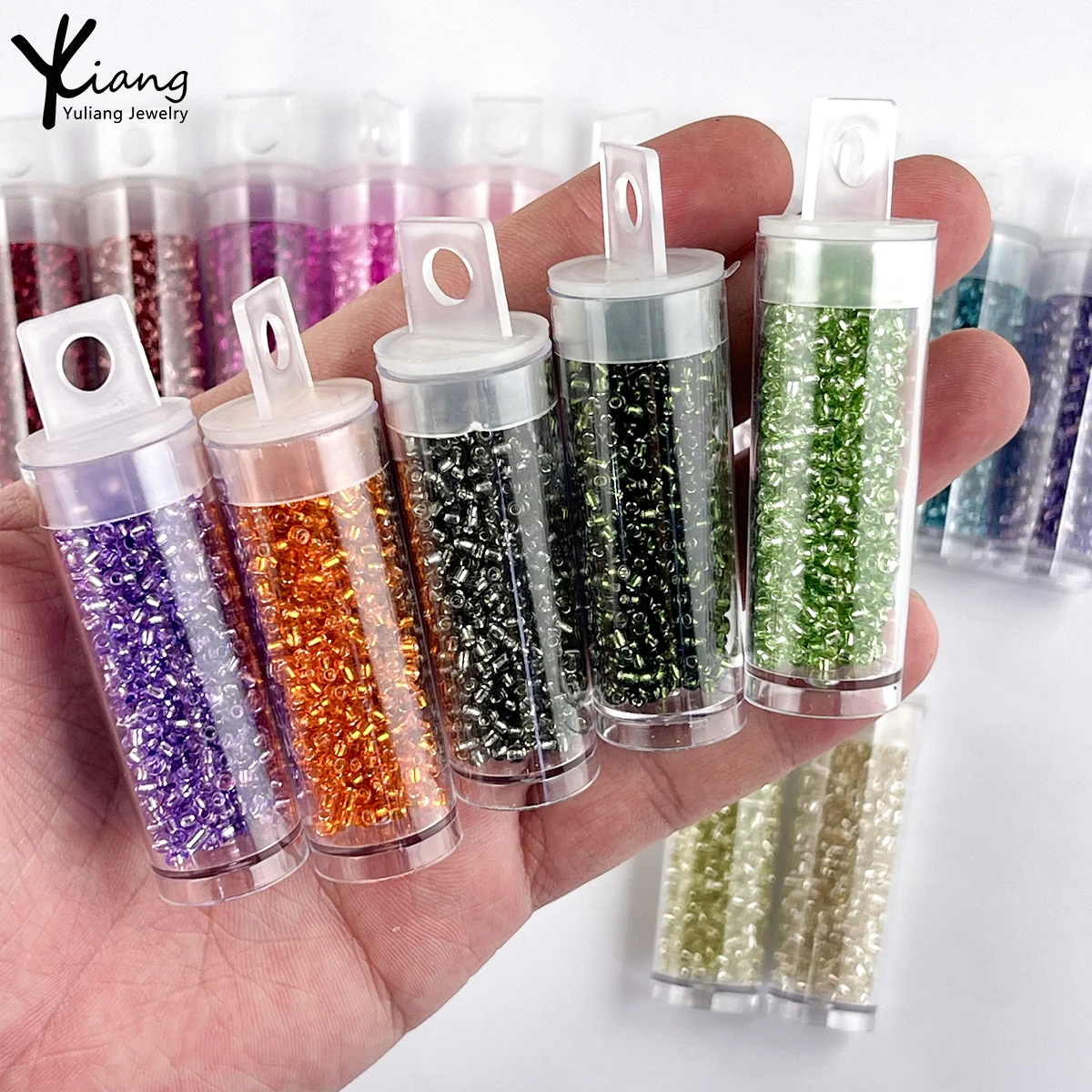 Wholesale 2mm high-quality silver coated glass rice beads, used for DIY bracelet necklace making, jewelry and clothing materials