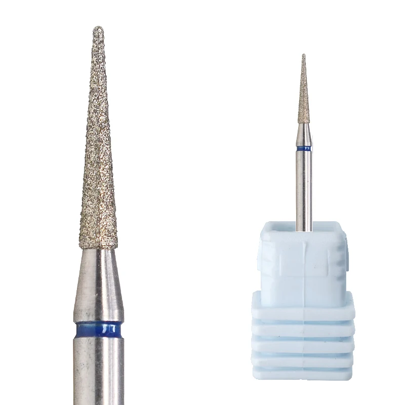 Wholesale manicure bits nail cuticle clean needle shape long conic diamond nail drill bit (1600145609975)