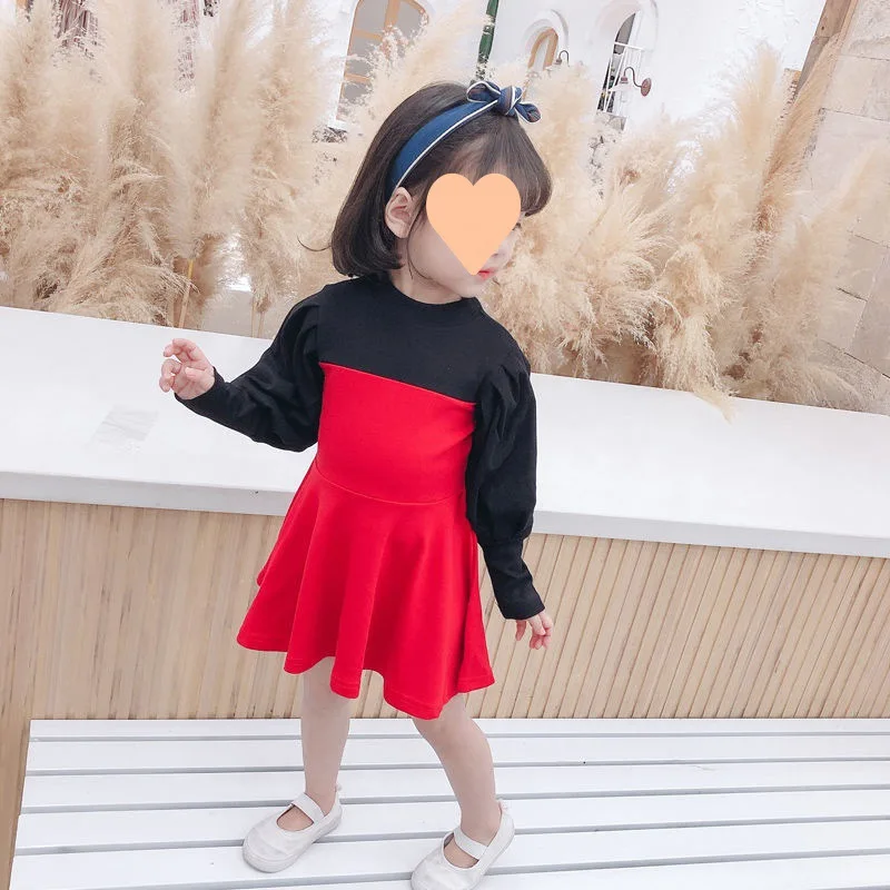 1 year baby beautiful girls trendy black children vintage fall casual a line korean style dresses long sleeve white