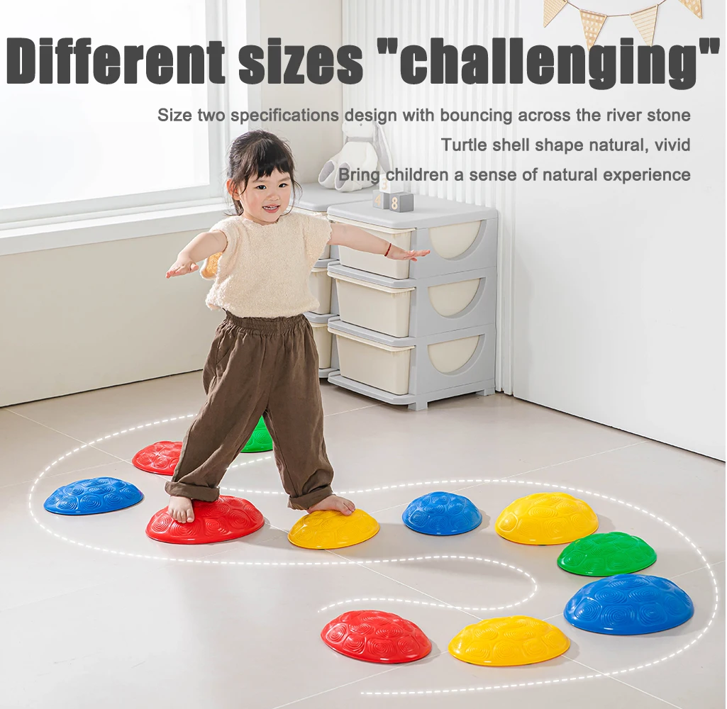 Turtle Balance Stepping Stones 6 Pcs Kids Turtle Jumping Stones Steps Stones Toddler Obstacle Course Coordination Sensory Toys