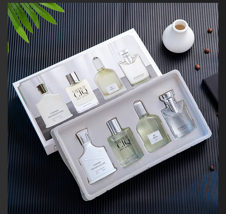 Amazon Lady Eau De Parfum New Set 100ML  Men Perfume Set Silver Light Fragrance Popular 4 Piece Set Perfume