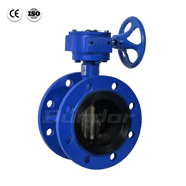 Bundor DIN Standard Flange butterfly valve ductile iron DN150 PN16 butterfly valve