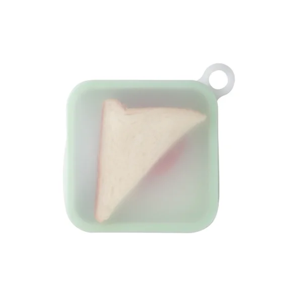 Leakproof Soft sealed Lunch Boxes Sandwich Toast Case Silicone Lunch Bento Box Silicone Food Lunch Boxes