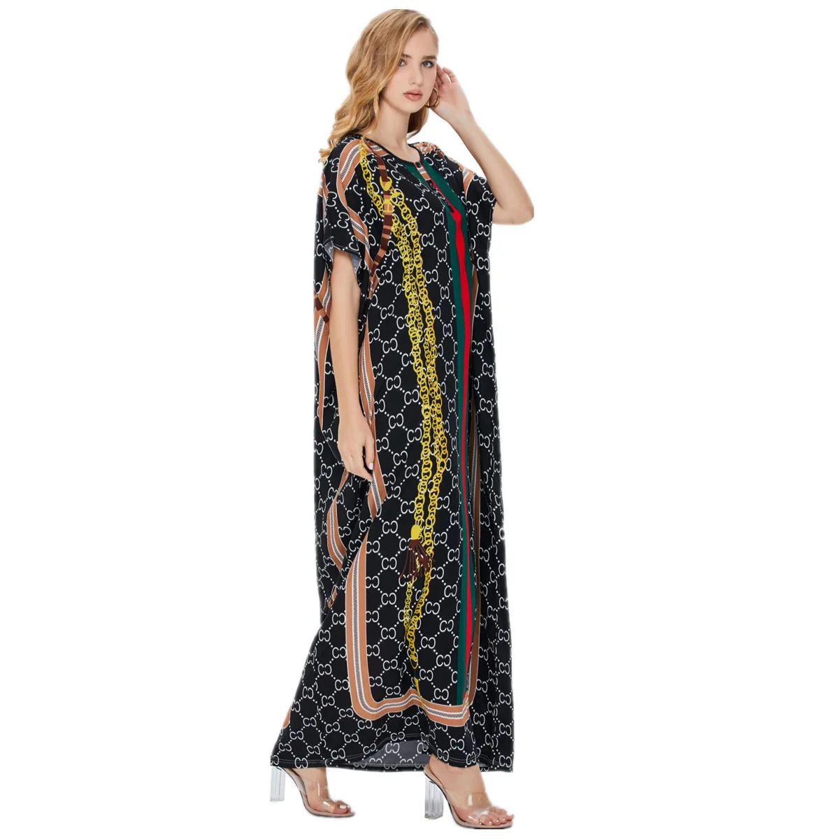 2024  june women summer floral printed muslim long dress islamic dresses  clothing abaya