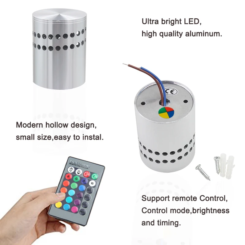 Indoor wall lamps led light 12W lamp led/wall light modern/fancy wall light,led wall light,colorful with remote control