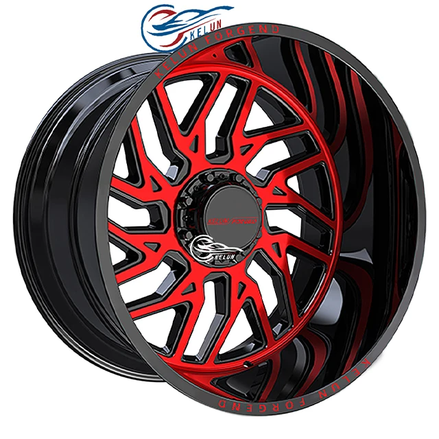 28x16 30x16 20x10 20x12 22x10 22x12 -44 6x135/6x139.7 Black Milling Window High Quality offroad forged Wheel Car Alloy Wheels