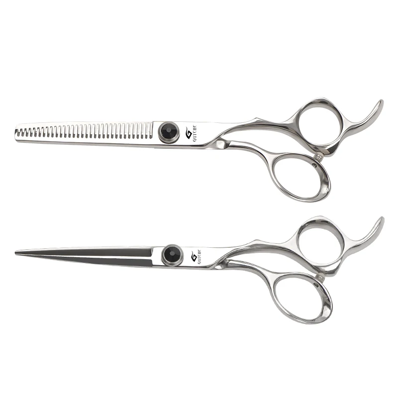 Black Gem Screw design 6 Inch Professional Hairdressing Scissors Salon Specialty hair Beauty thinning Scissors