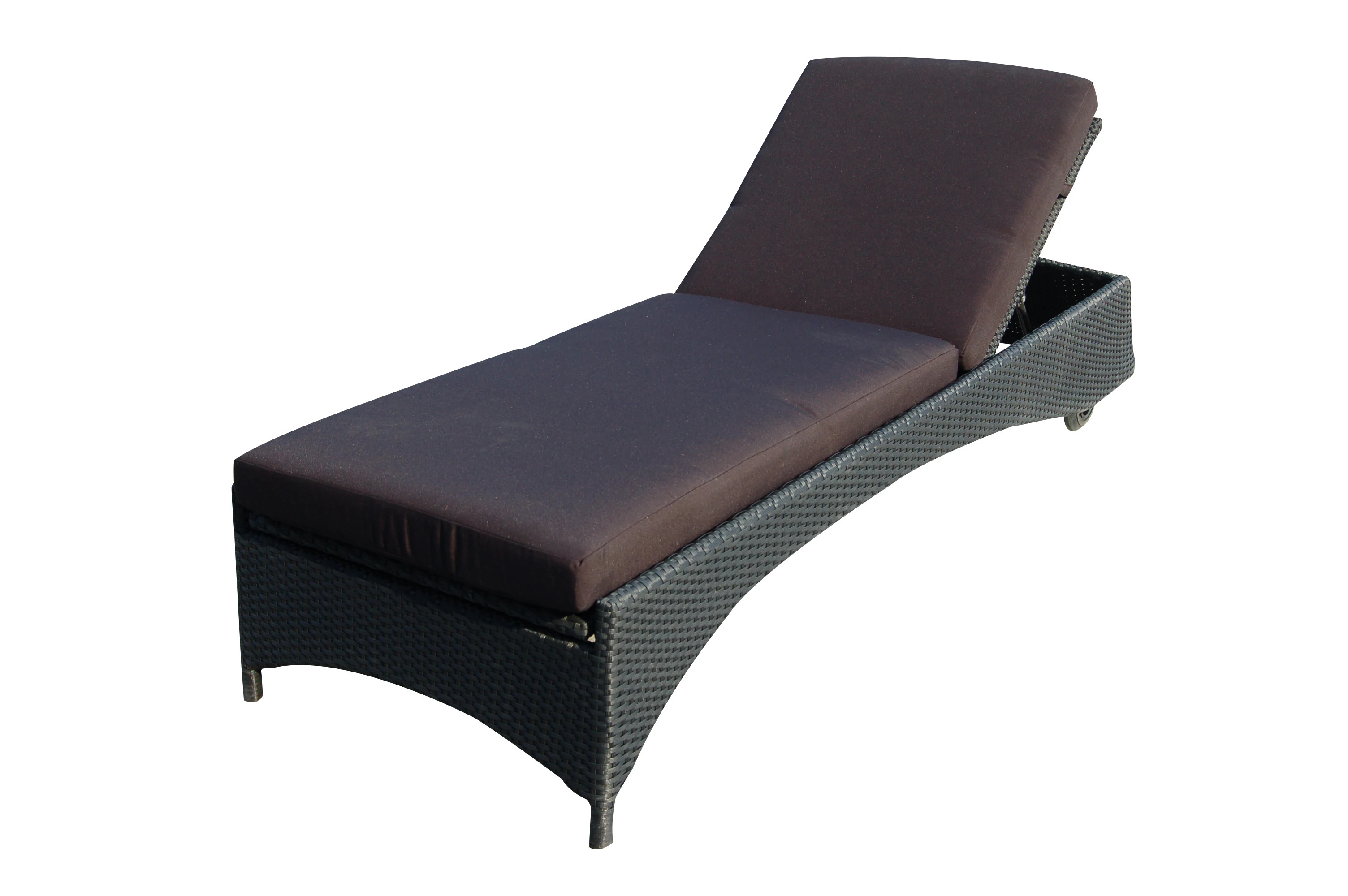 Classic factory PE rattan outdoor furniture wicker aluminum garden chaise sun lounger for poolside