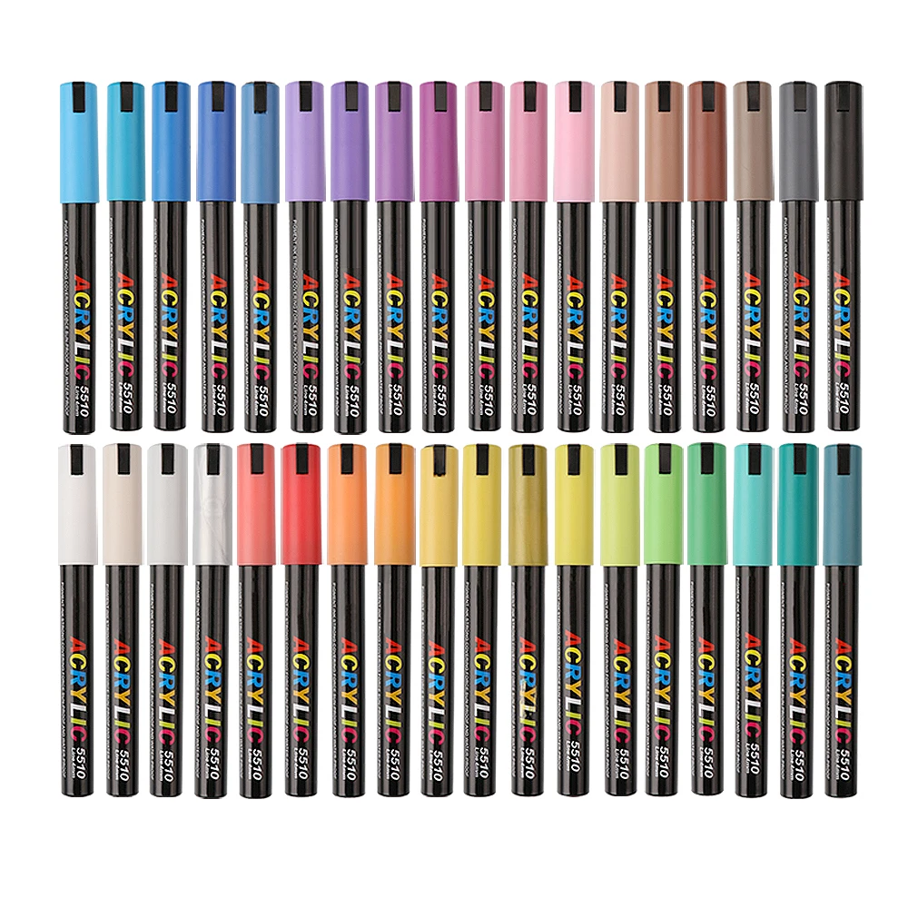ANI 12/24/36 colors 0.4mm permanent acrylic paint marker pens custom sets acrylic water based markers
