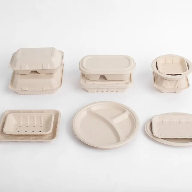 
Eco Friendly 100% Biodegradable Plate/Tray/Bowl/Clamshell container Disposable tableware 