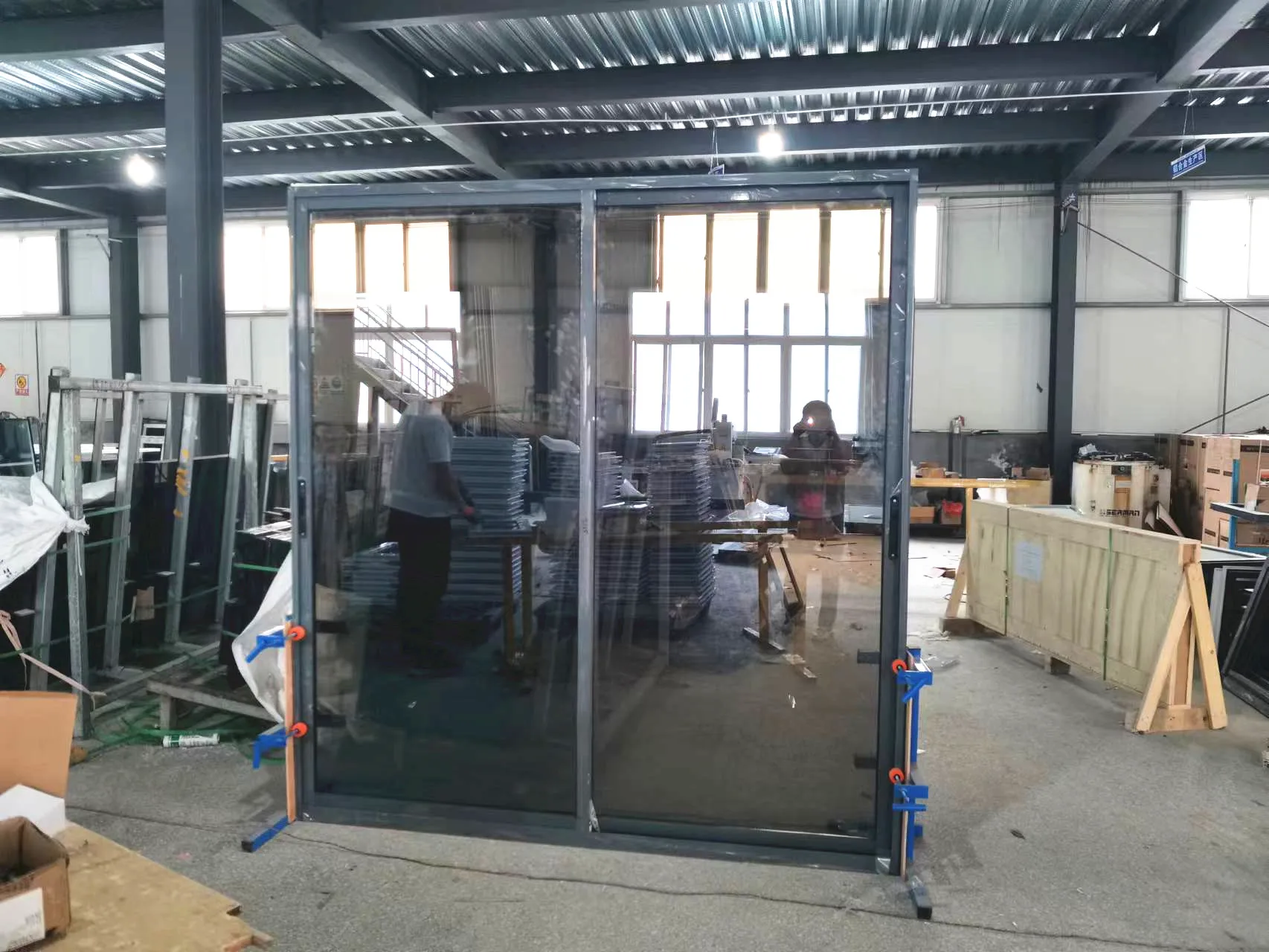 Hot selling thermal break aluminum frame double glazed sliding doors systems shower doors for bathroom